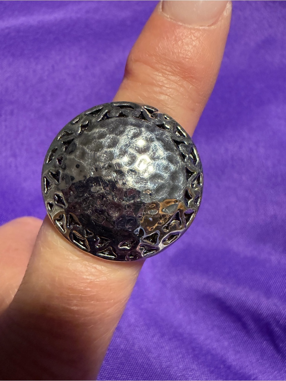 Park Lane Silver Hammered Statement Ring Size 9 New